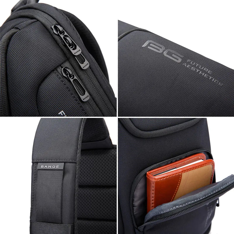 Waterdichte Crossbody Tas voor Mannen – Compacte Schouder‑ & Reis‑Messenger Bag met iPad‑vak