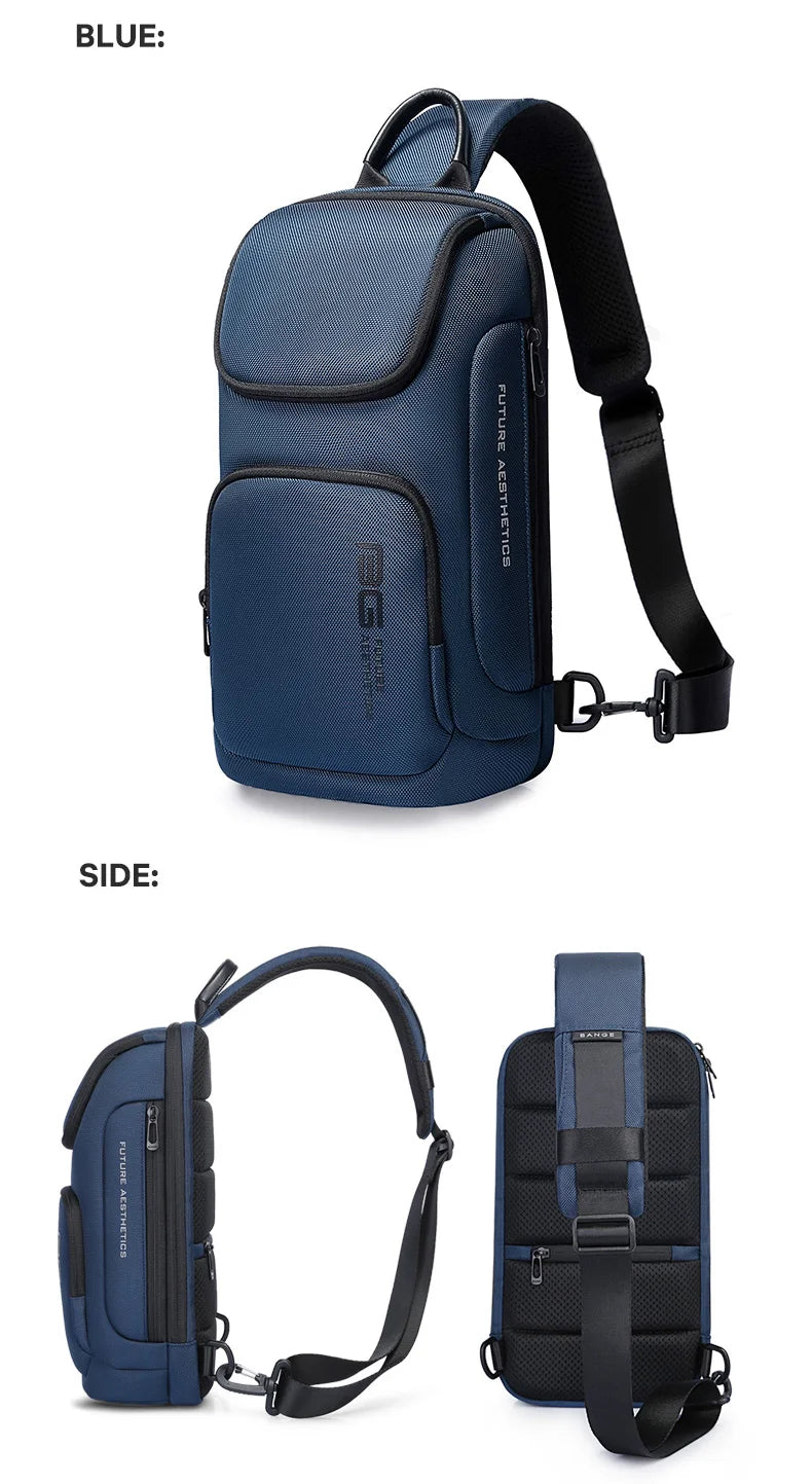 Waterdichte Crossbody Tas voor Mannen – Compacte Schouder‑ & Reis‑Messenger Bag met iPad‑vak
