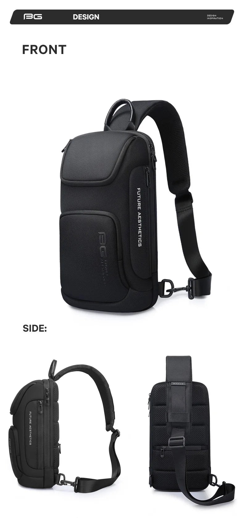 Draagbare Lichtgewicht Oxford Heren Crossbody Schoudertas / Sling Bag – Multifunctionele Casual Tas Voor Dagelijks Gebruik