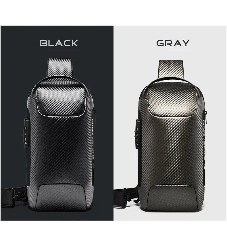 Waterdichte Multifunctionele Heren Crossbody Tas met USB‑Oplaadpoort – Anti‑Diefstal Sling Schoudertas