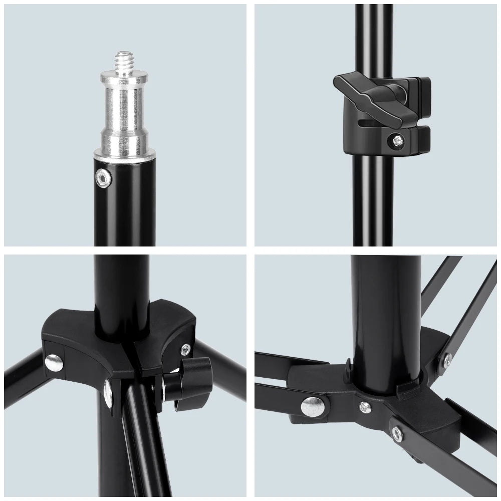 Draagbaar Selfie Lichtstatief 37–200 cm – Verstelbaar Tripod voor Smartphone, Camera en LED Ringlicht