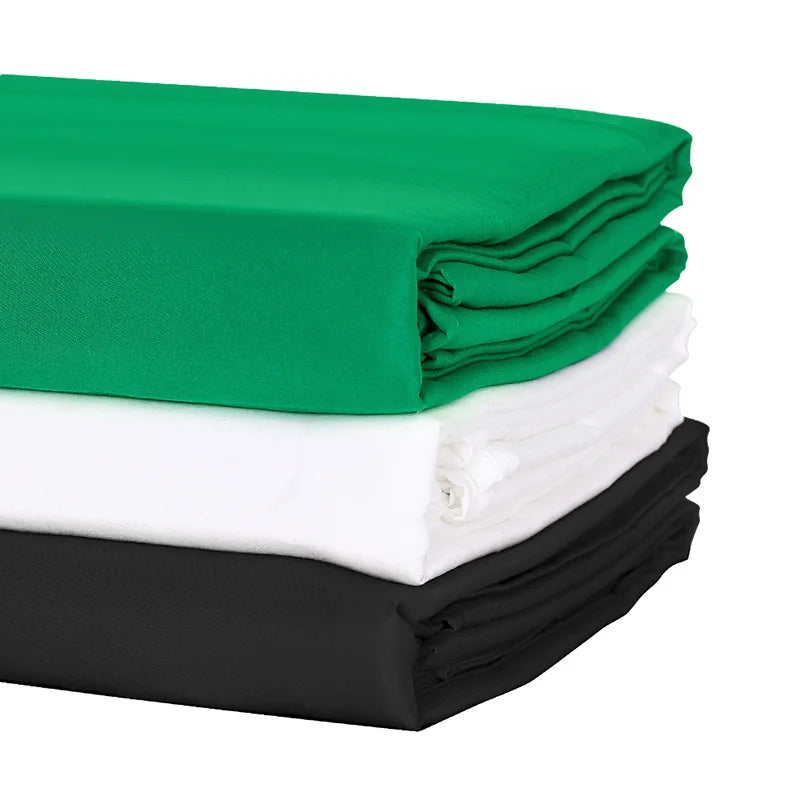 Muslin Fotografie Achtergrond 1,5×2 m – Groen/Wit/Zwart/Grijs – Duurzame Katoenen Studio Achtergrond voor Portret, Product en Video