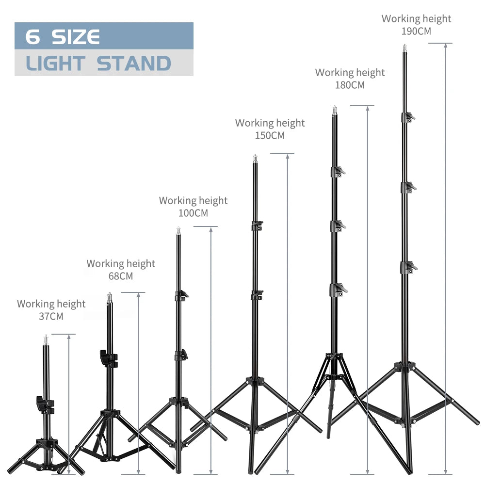 Draagbaar Selfie Lichtstatief 37–200 cm – Verstelbaar Tripod voor Smartphone, Camera en LED Ringlicht