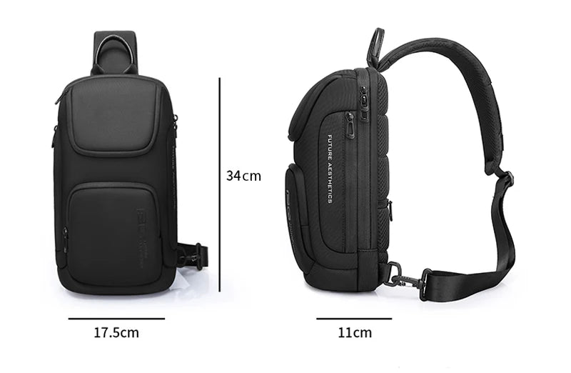 Waterdichte Crossbody Tas voor Mannen – Compacte Schouder‑ & Reis‑Messenger Bag met iPad‑vak