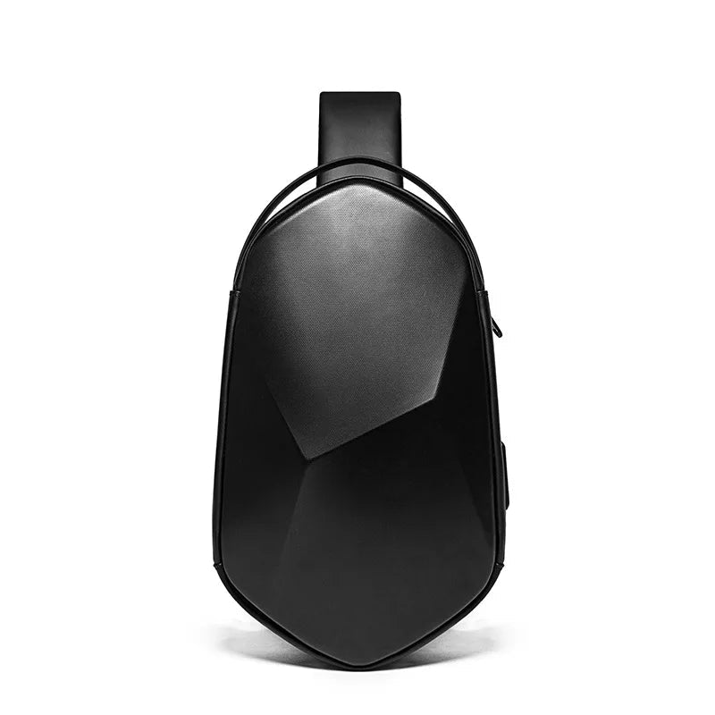 Hard Shell Waterdichte USB Oplaadbare Sling Bag – Crossbody Chest Bag voor Mannen & Unisex Reis‑Schoudertas