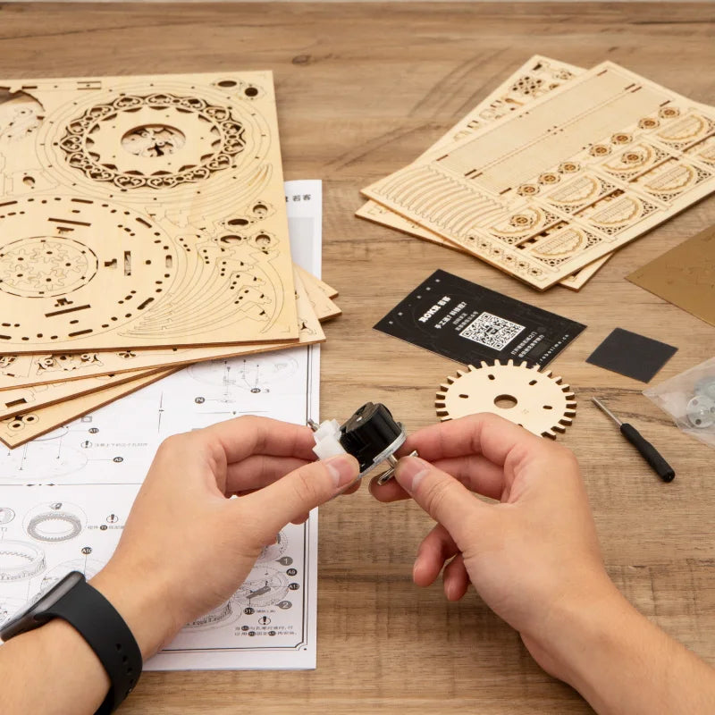 3D Houten Puzzel Carrousel Muziekdoos – DIY Bouwpakket voor Volwassenen en Kinderen – Creatief Cadeau