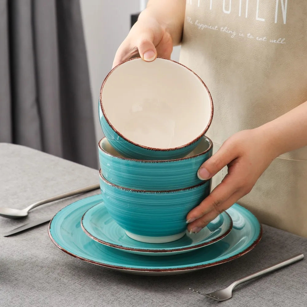 Servies Set 16-Delig – Porseleinen Borden, Kommen & Mokken – Modern en Duurzaam