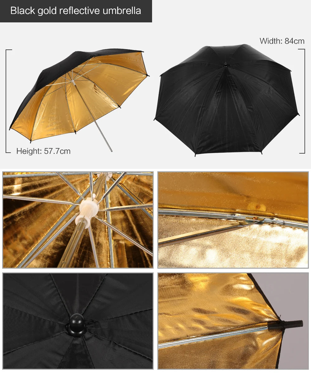 Fotografie Reflector Set 2,6x3M – 5-in-1 Softbox, Paraplu’s, Achtergrondstandaard en LED Studioverlichting voor Professionele Foto’s