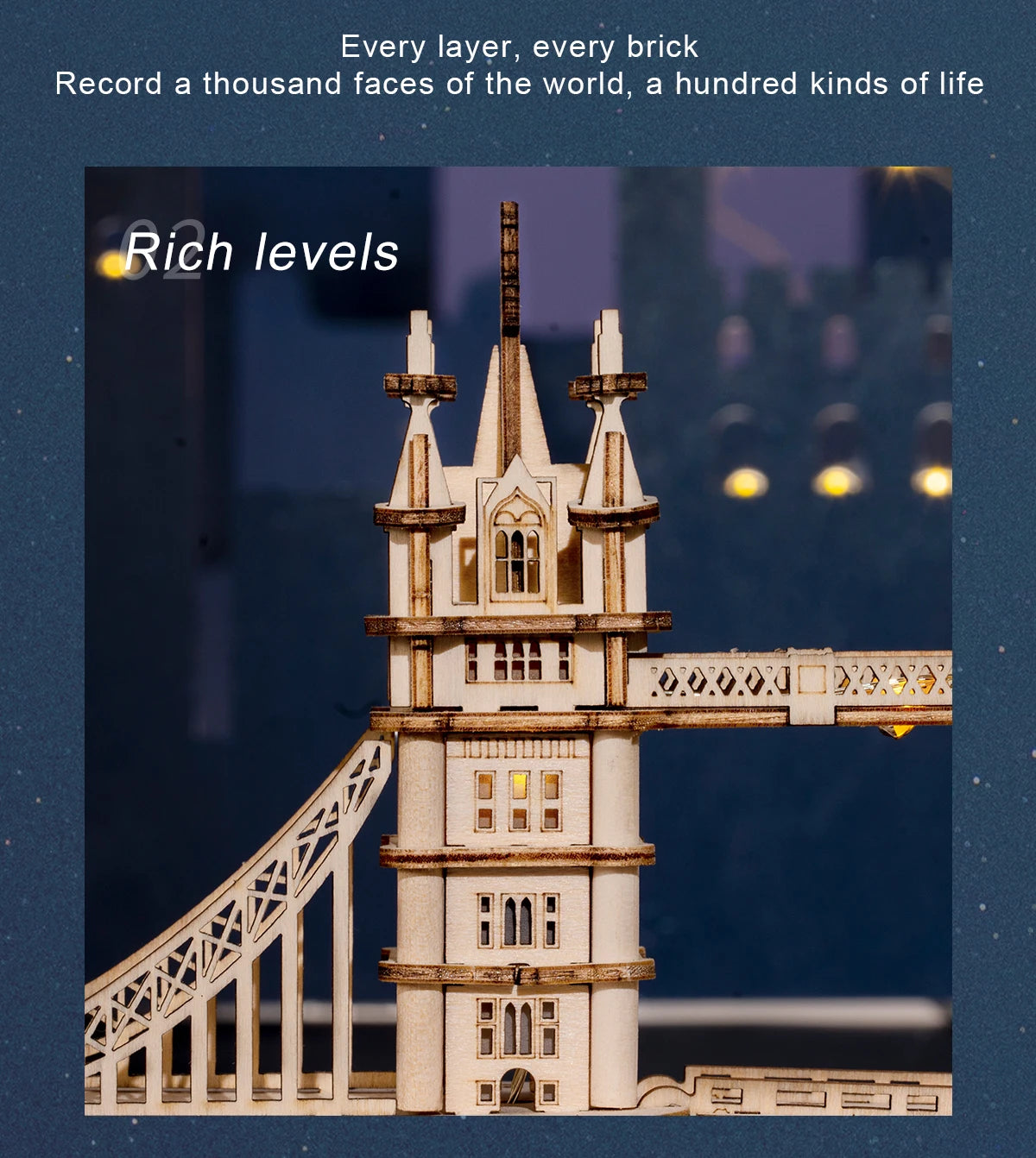 3D Houten Puzzel Tower Bridge & Big Ben – Doe-Het-Zelf Bouwmodel voor Kinderen en Volwassenen – Educatief Creatief Speelgoed