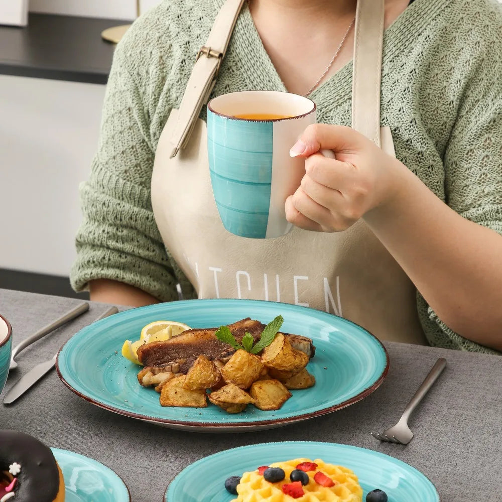 Servies Set 16-Delig – Porseleinen Borden, Kommen & Mokken – Modern en Duurzaam