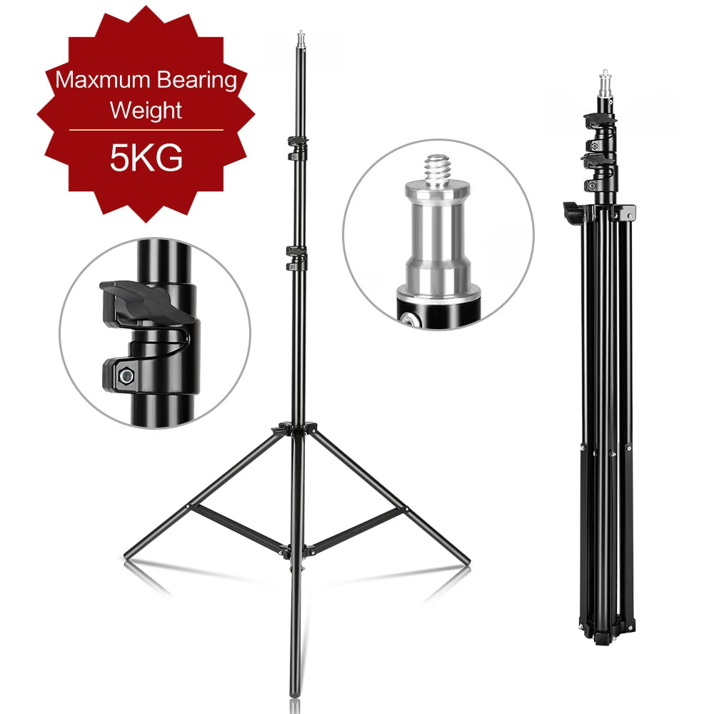 Professioneel 240 cm Fotostatief – Universele 1/4" Schroef voor Camera, Softbox & Studioverlichting – Lichtgewicht en Opvouwbaar