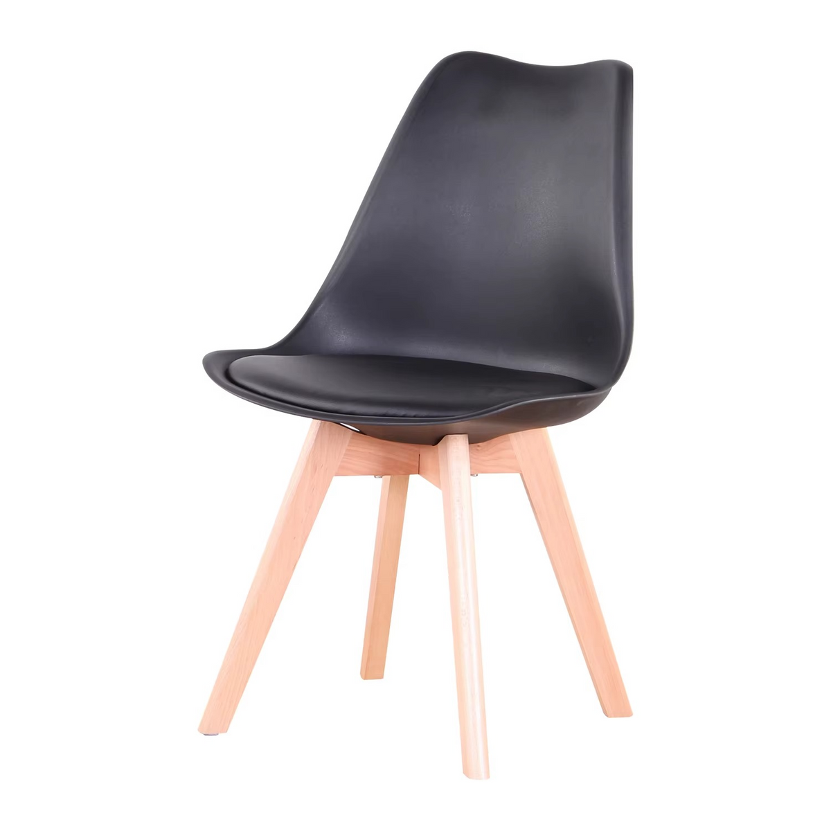 Set van 6 Eetkamerstoelen – Stoelen met Rugleuning & Beukenhouten Poten – Scandinavisch Design – Khaki