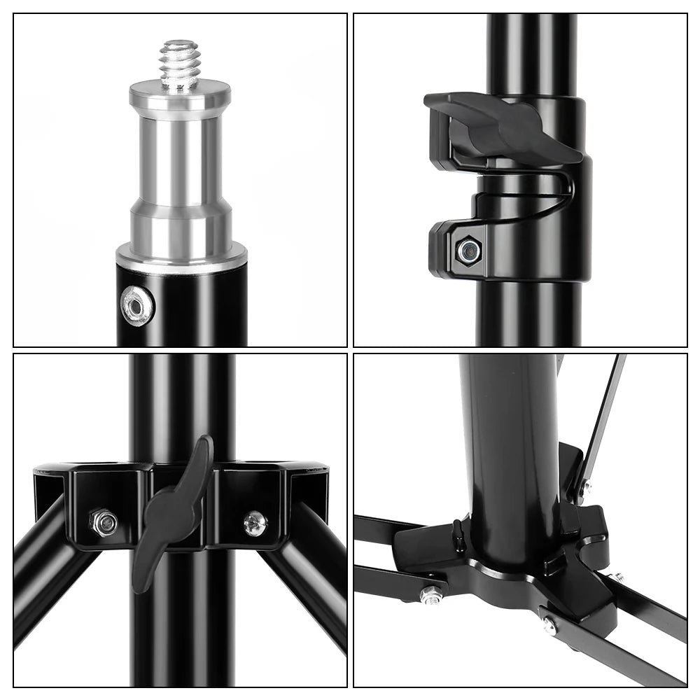 Professioneel 240 cm Fotostatief – Universele 1/4" Schroef voor Camera, Softbox & Studioverlichting – Lichtgewicht en Opvouwbaar