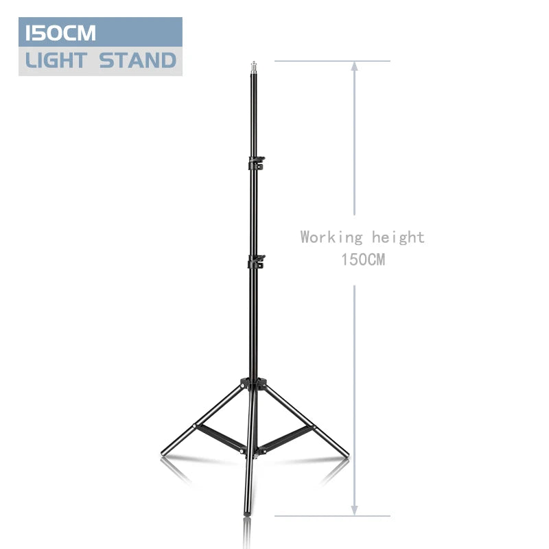 Draagbaar Selfie Lichtstatief 37–200 cm – Verstelbaar Tripod voor Smartphone, Camera en LED Ringlicht