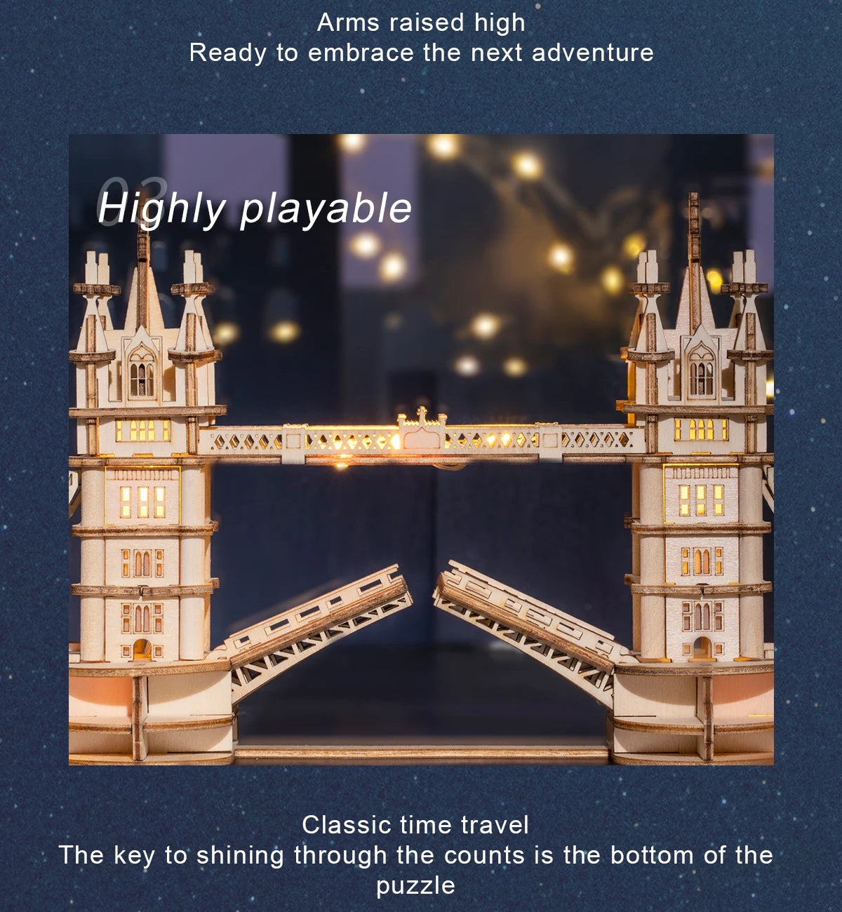 3D Houten Puzzel Tower Bridge & Big Ben – Doe-Het-Zelf Bouwmodel voor Kinderen en Volwassenen – Educatief Creatief Speelgoed