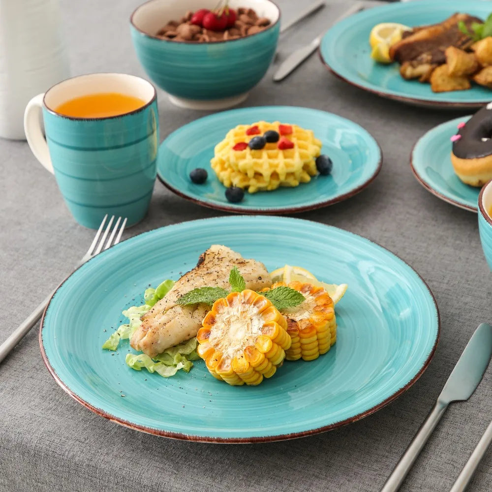 Servies Set 16-Delig – Porseleinen Borden, Kommen & Mokken – Modern en Duurzaam