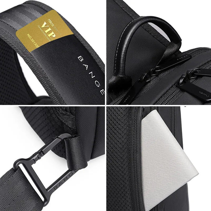 Waterdichte Draagbare Reistas voor Mannen – Casual Sport Borsttas & Schoudertas Voor iPad Mini – Outdoor Travel / Running Messenger Bag
