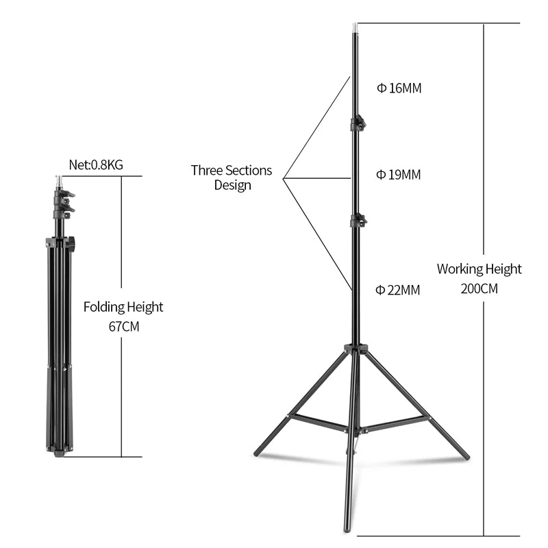 Fotografie Reflector Set 2,6x3M – 5-in-1 Softbox, Paraplu’s, Achtergrondstandaard en LED Studioverlichting voor Professionele Foto’s