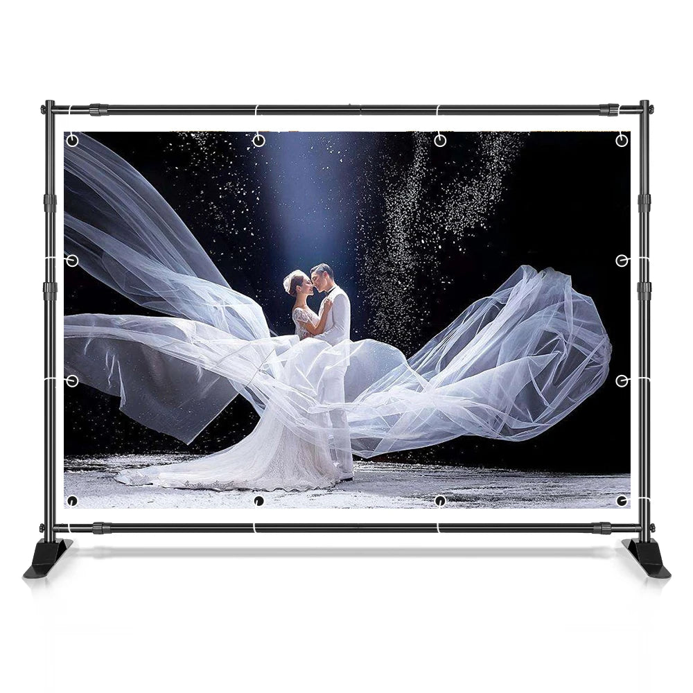 Dubbele Crossbar Fotografie Achtergrondstandaard – Verstelbaar 3x2,4m Backdrop Frame voor Studio, Video en Greenscreen