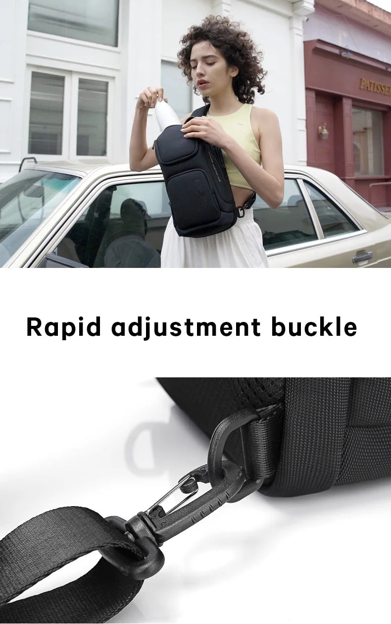 Waterdichte Crossbody Tas voor Mannen – Compacte Schouder‑ & Reis‑Messenger Bag met iPad‑vak