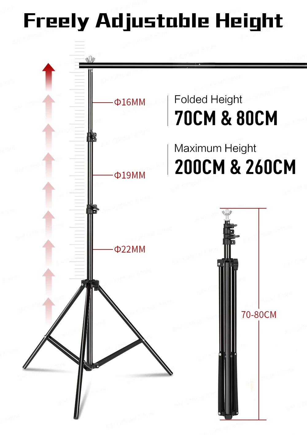 Fotografie Reflector Set 2,6x3M – 5-in-1 Softbox, Paraplu’s, Achtergrondstandaard en LED Studioverlichting voor Professionele Foto’s