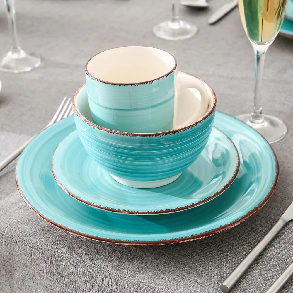 Servies Set 16-Delig – Porseleinen Borden, Kommen & Mokken – Modern en Duurzaam