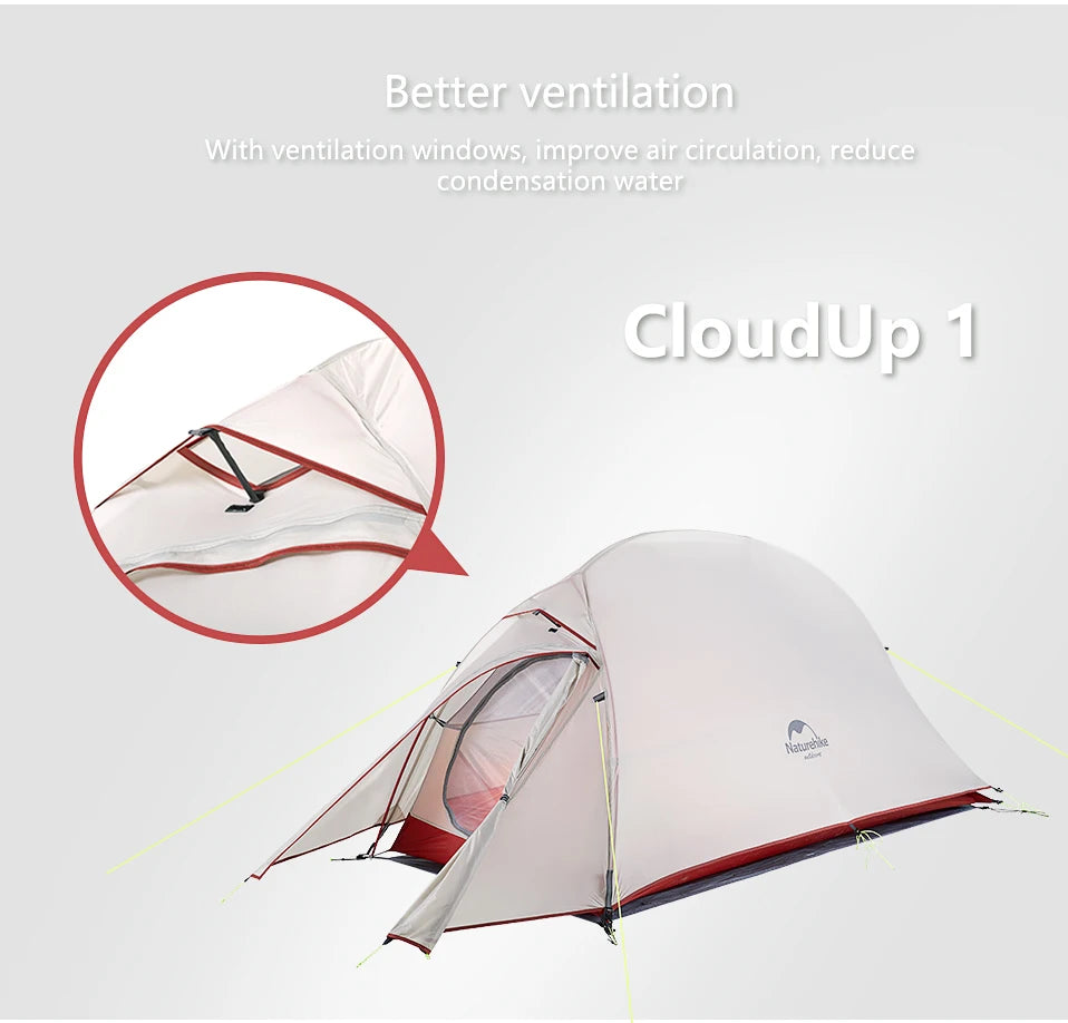 Ultralichte 1-Persoons Fietstent – Waterdichte Trekkingtent voor Backpacken en Kamperen