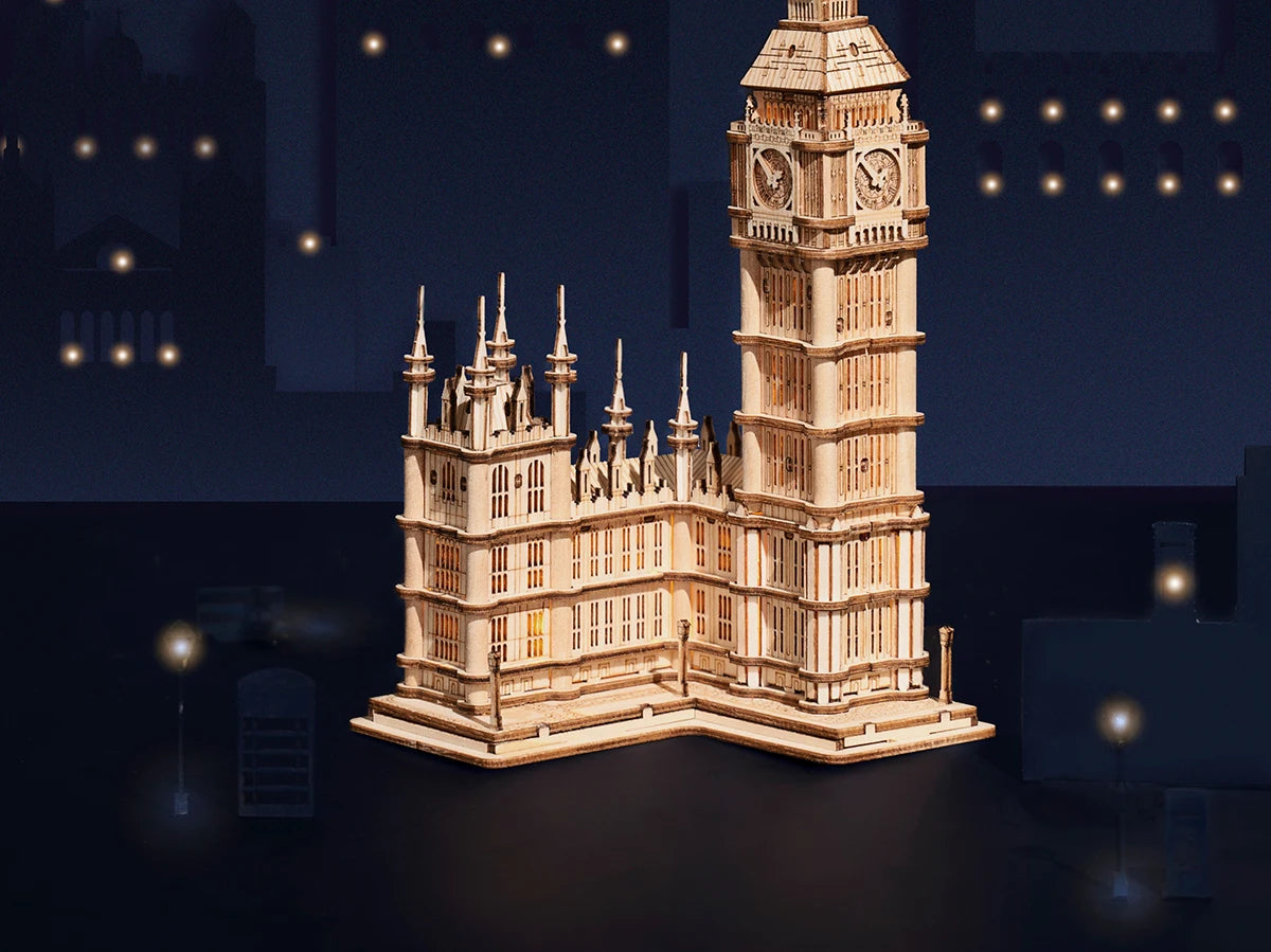 3D Houten Puzzel Tower Bridge & Big Ben – Doe-Het-Zelf Bouwmodel voor Kinderen en Volwassenen – Educatief Creatief Speelgoed