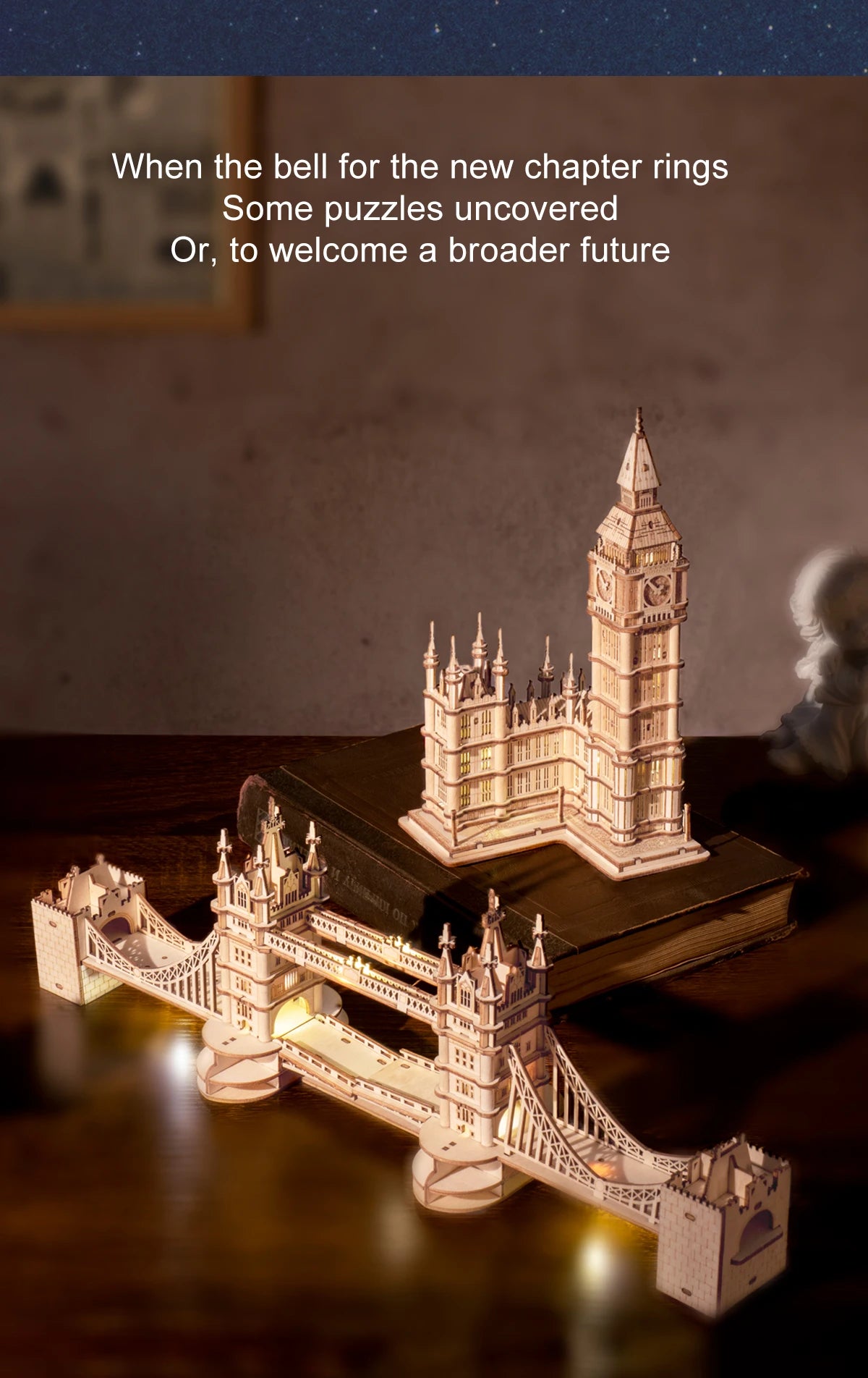 3D Houten Puzzel Tower Bridge & Big Ben – Doe-Het-Zelf Bouwmodel voor Kinderen en Volwassenen – Educatief Creatief Speelgoed