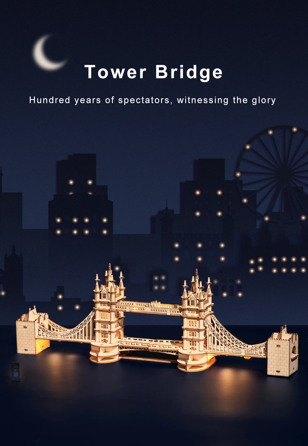 3D Houten Puzzel Tower Bridge & Big Ben – Doe-Het-Zelf Bouwmodel voor Kinderen en Volwassenen – Educatief Creatief Speelgoed