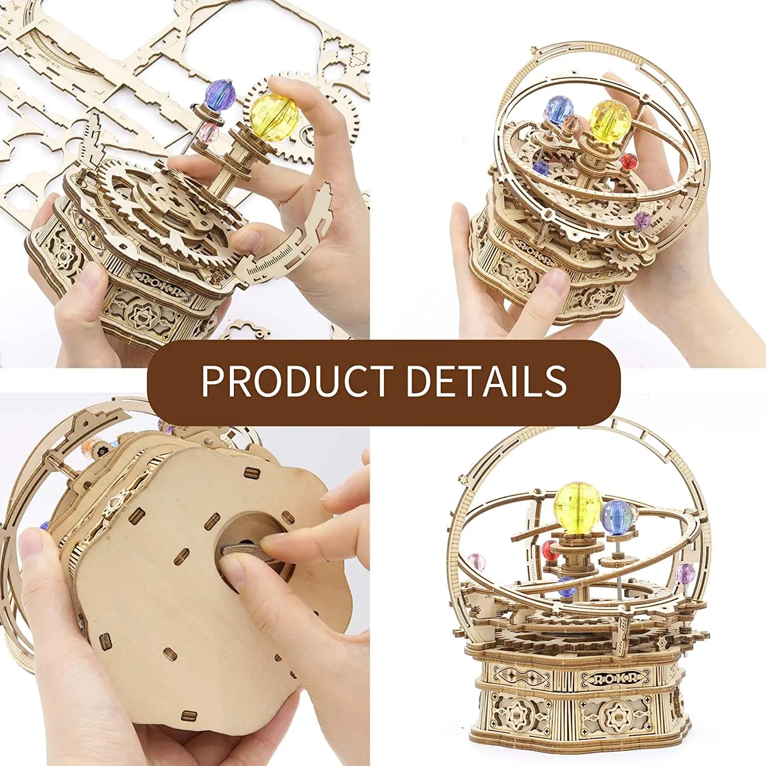 DIY 3D Houten Muziekdoos Bouwpakket – Sterrennacht Model – Creatief Houten Model Voor Kinderen en Volwassenen