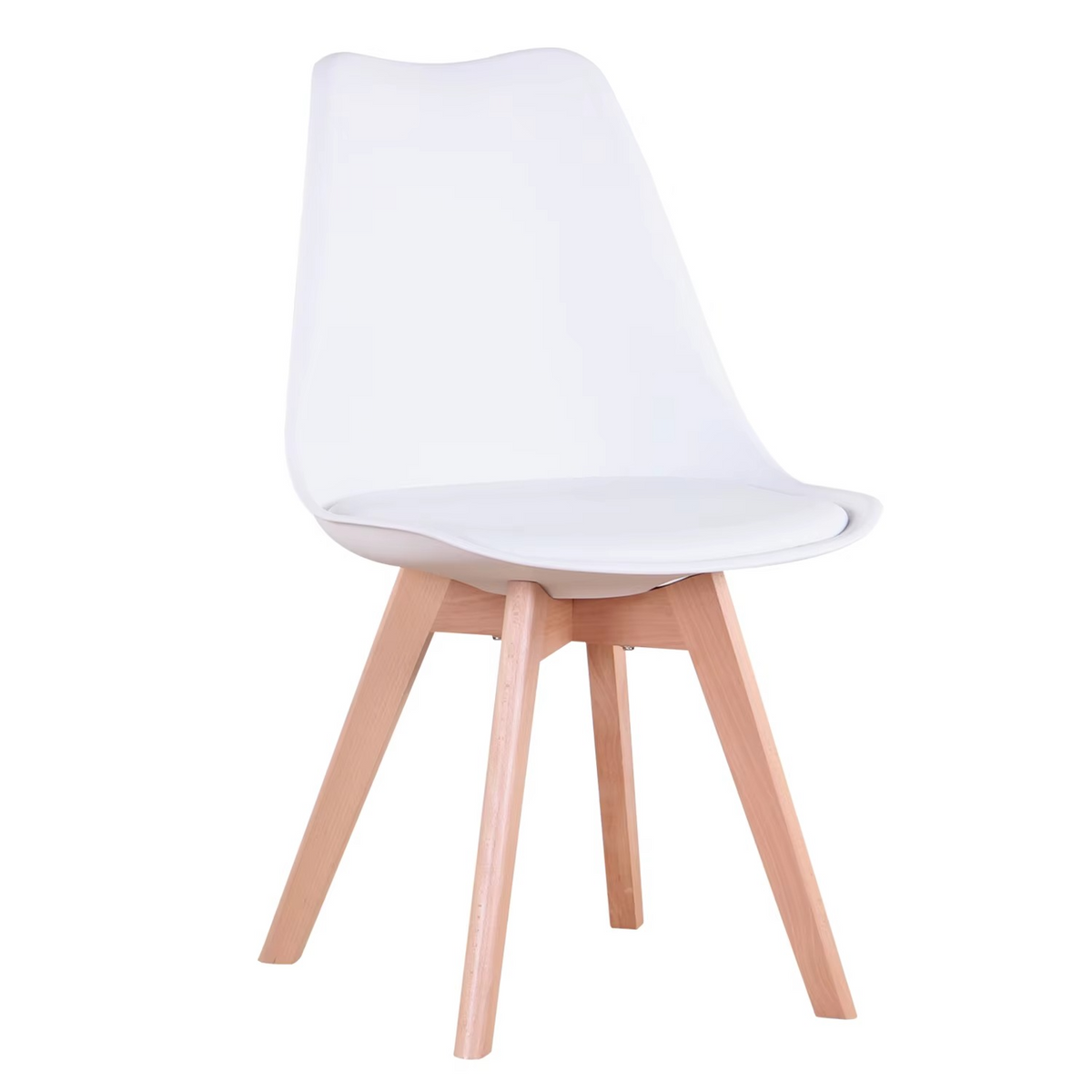 Set van 6 Eetkamerstoelen – Stoelen met Rugleuning & Beukenhouten Poten – Scandinavisch Design – Khaki