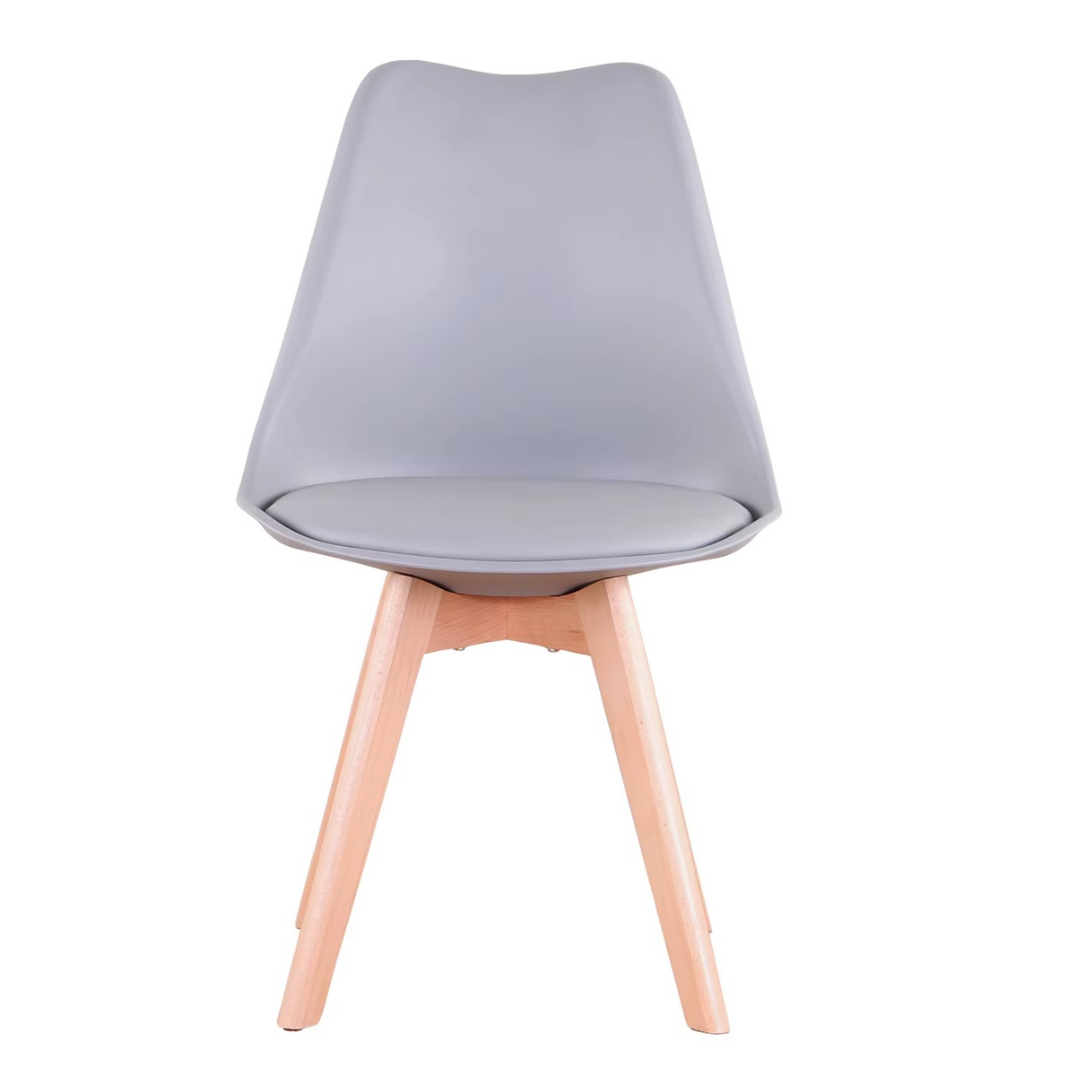 Set van 6 Eetkamerstoelen – Stoelen met Rugleuning & Beukenhouten Poten – Scandinavisch Design – Khaki