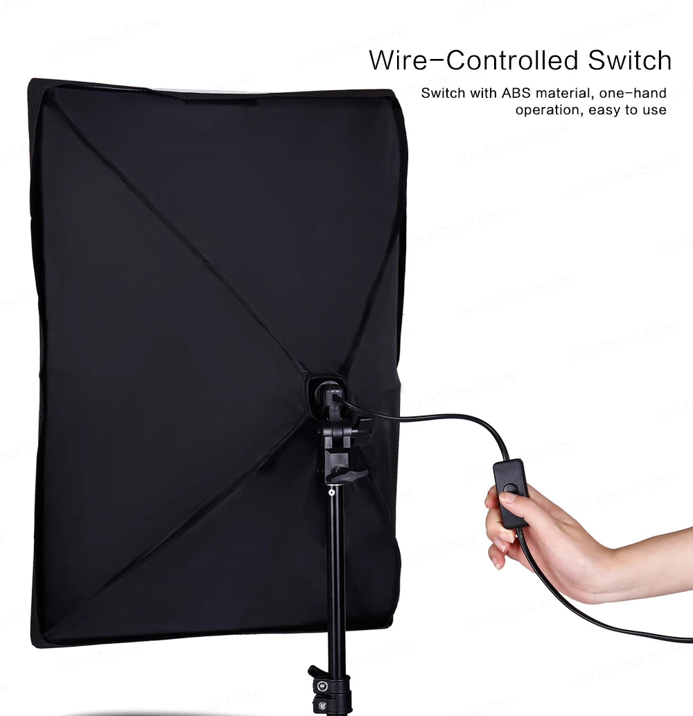 Professionele Fotostudio Softbox Set 2x 50x70 cm LED met Verstelbaar Statief – Studioverlichting voor Fotografie en Video