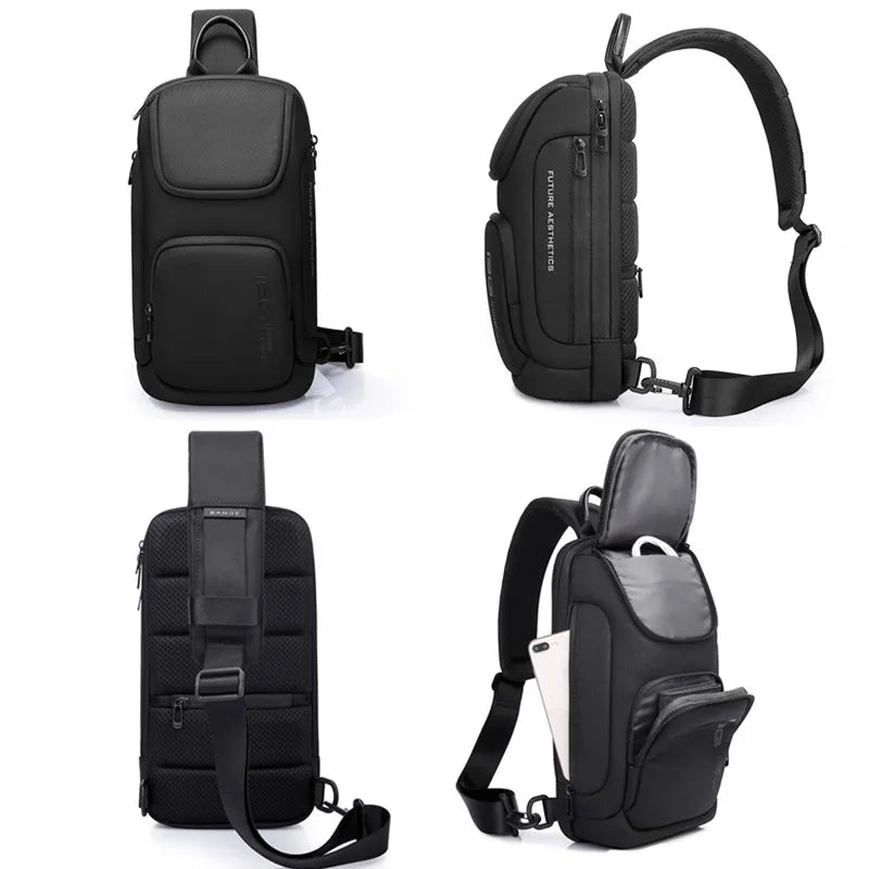 Waterdichte Crossbody Tas voor Mannen – Compacte Schouder‑ & Reis‑Messenger Bag met iPad‑vak