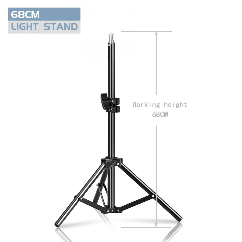 Draagbaar Selfie Lichtstatief 37–200 cm – Verstelbaar Tripod voor Smartphone, Camera en LED Ringlicht