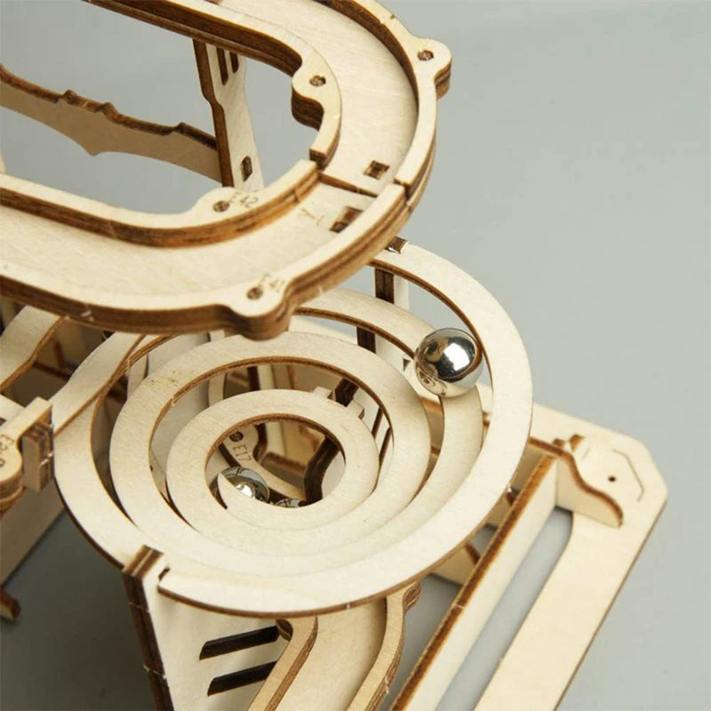 Houten Knikkerbaan Bouwset met Watermolen – DIY Houten Model voor Kinderen en Volwassenen – Creatieve Educatieve Speelset