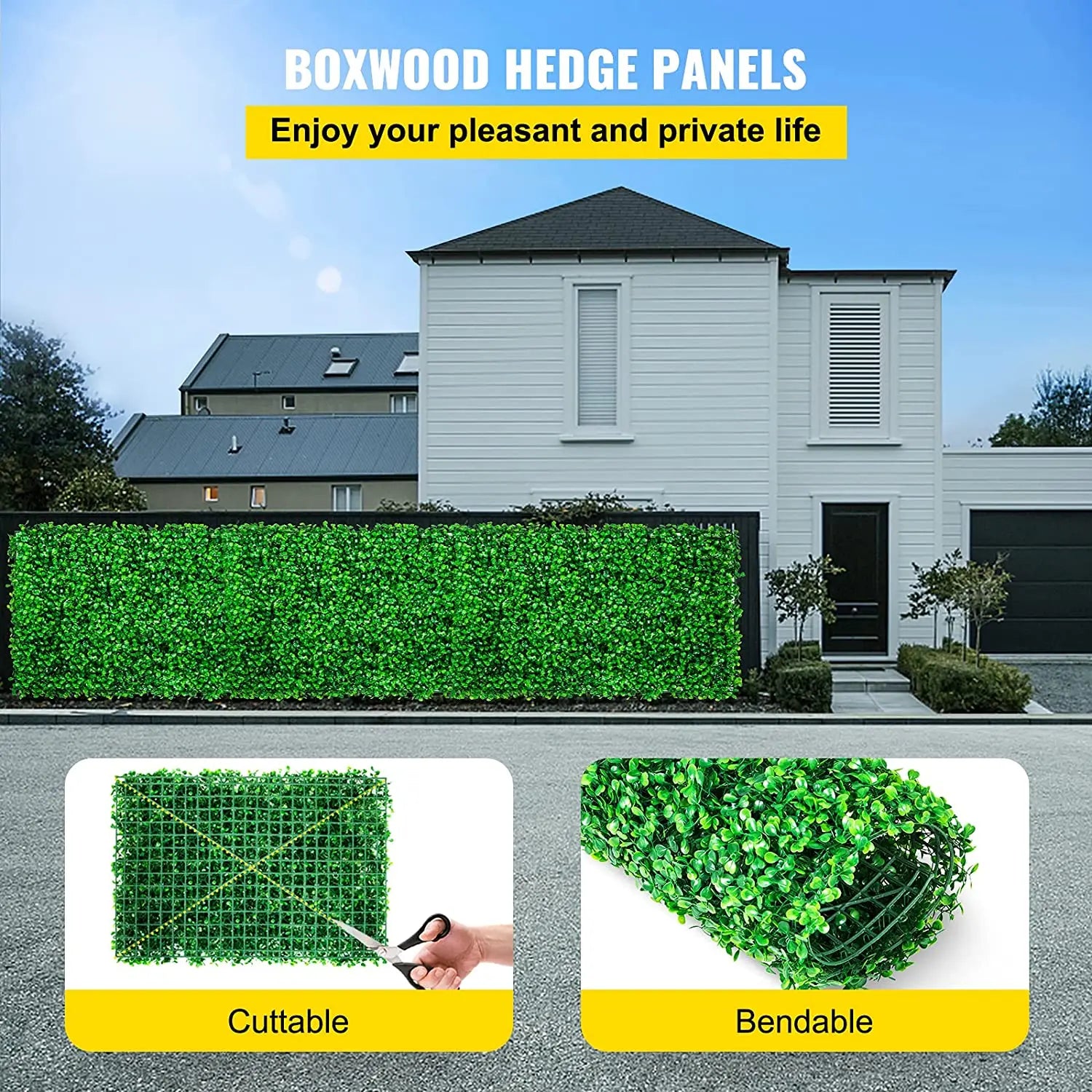 Kunstplant Buxus Muurpaneel Privacy Scherm – Realistische Groene Wanddecoratie voor Binnen & Buiten