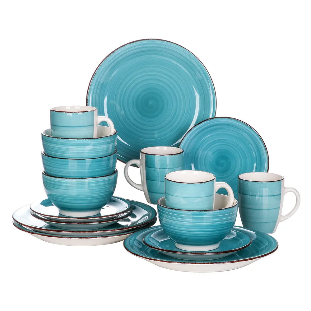 Servies Set 16-Delig – Porseleinen Borden, Kommen & Mokken – Modern en Duurzaam