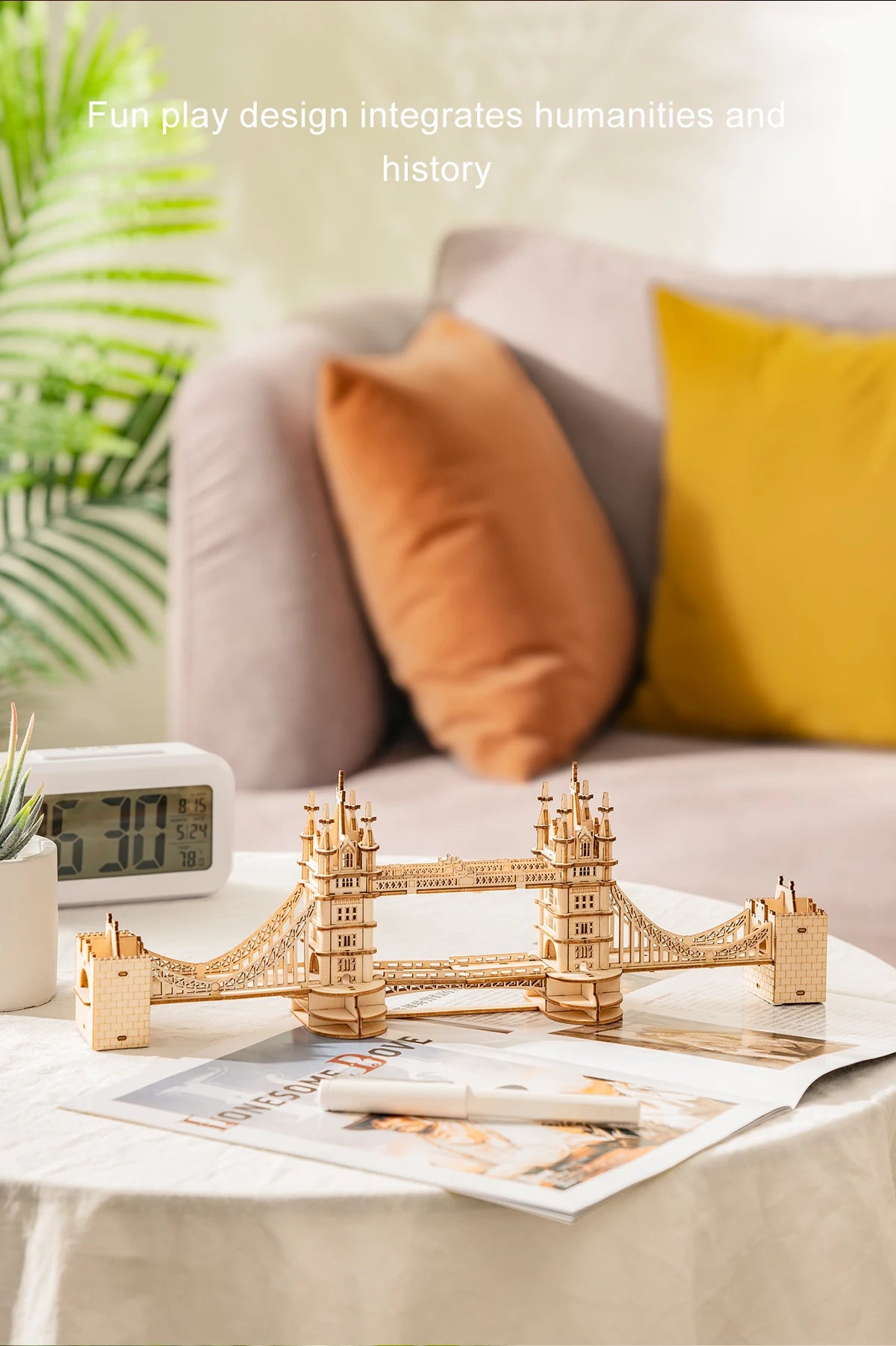 3D Houten Puzzel Tower Bridge & Big Ben – Doe-Het-Zelf Bouwmodel voor Kinderen en Volwassenen – Educatief Creatief Speelgoed