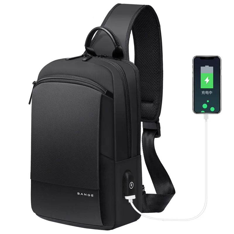 Waterdichte Draagbare Reistas voor Mannen – Casual Sport Borsttas & Schoudertas Voor iPad Mini – Outdoor Travel / Running Messenger Bag