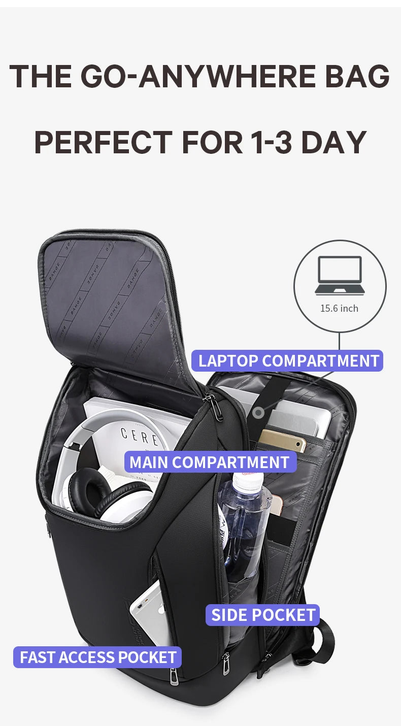 Waterdichte Business Rugzak 15.6 inch – Grote Capaciteit Laptop Rugzak voor Werk, School & Dagelijks Gebruik
