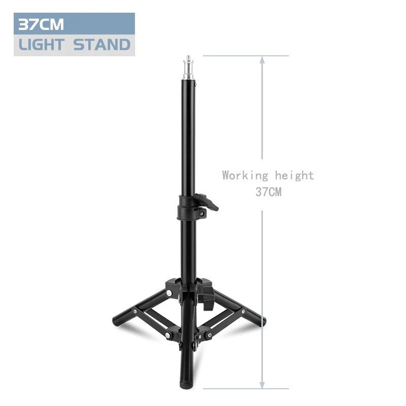 Draagbaar Selfie Lichtstatief 37–200 cm – Verstelbaar Tripod voor Smartphone, Camera en LED Ringlicht