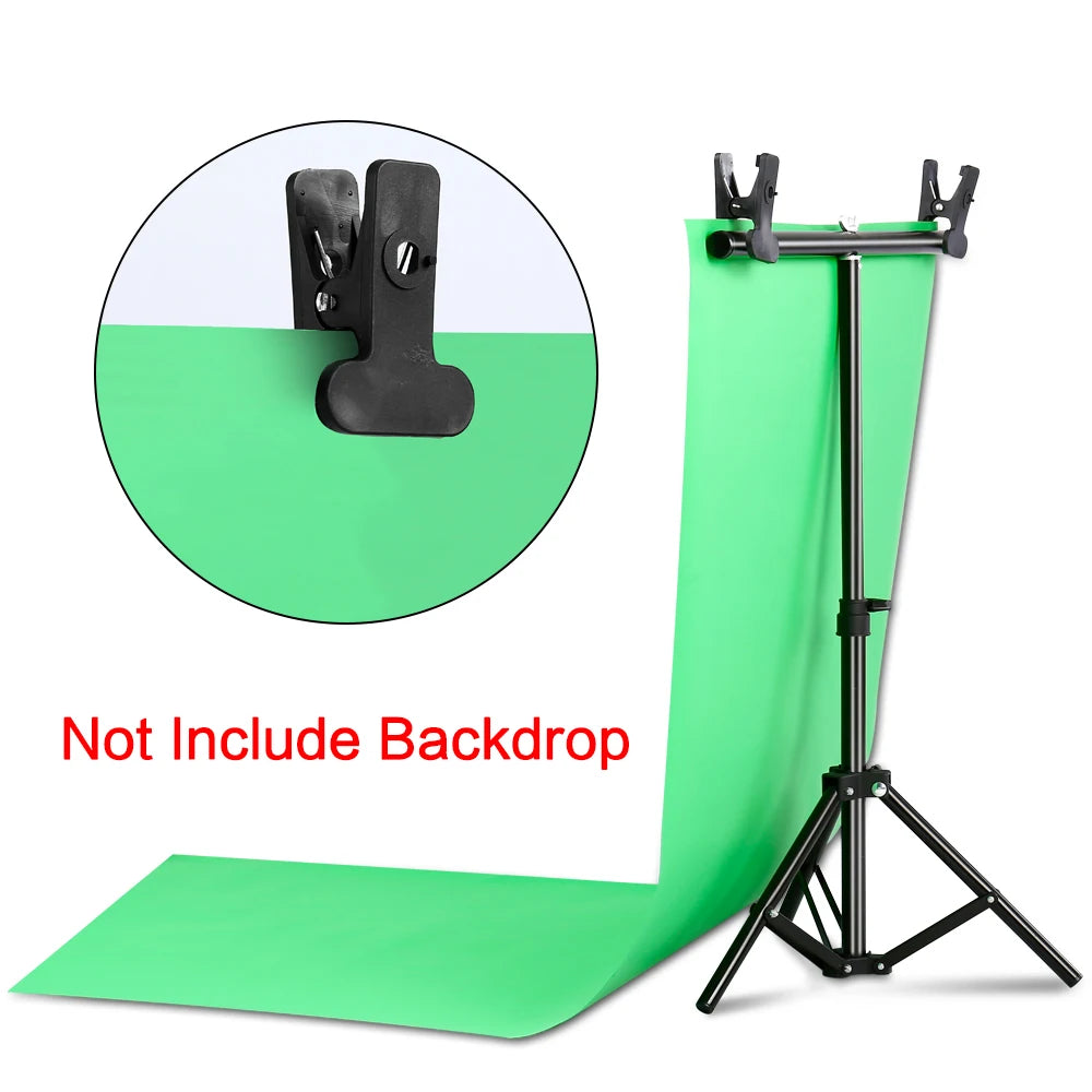 T-vormige Metalen Achtergrondstandaard – Verstelbare Fotostudio Frame voor Green Screen en Achtergronddoeken