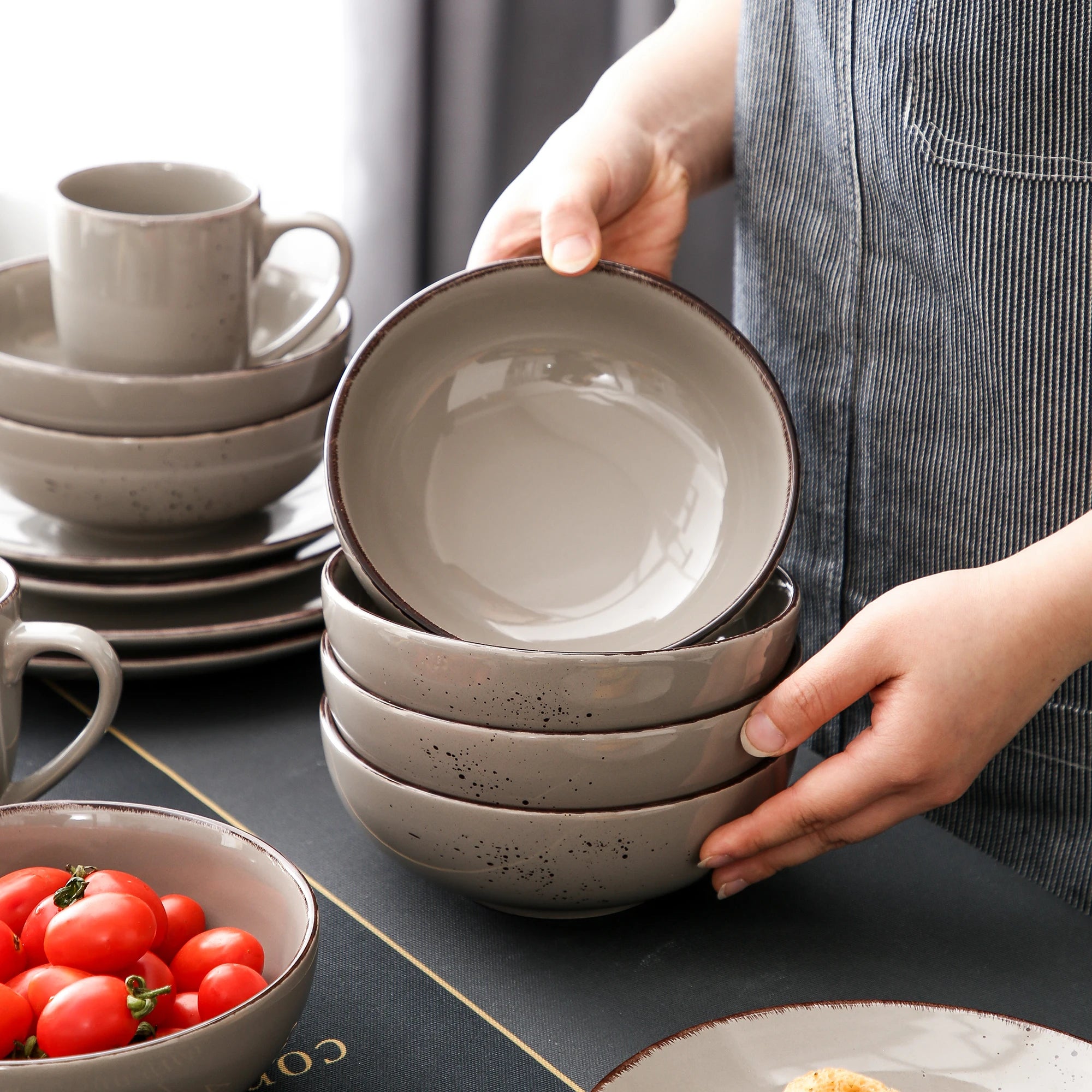 Serviesset 16/32/48-delig – Keramisch Steengoed Servies – Modern & Vintage Design