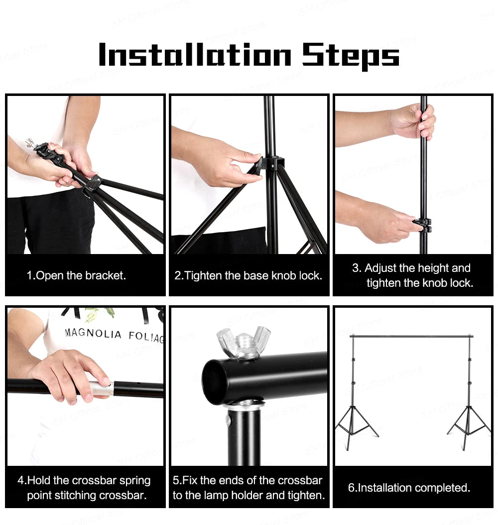 Fotografie Reflector Set 2,6x3M – 5-in-1 Softbox, Paraplu’s, Achtergrondstandaard en LED Studioverlichting voor Professionele Foto’s