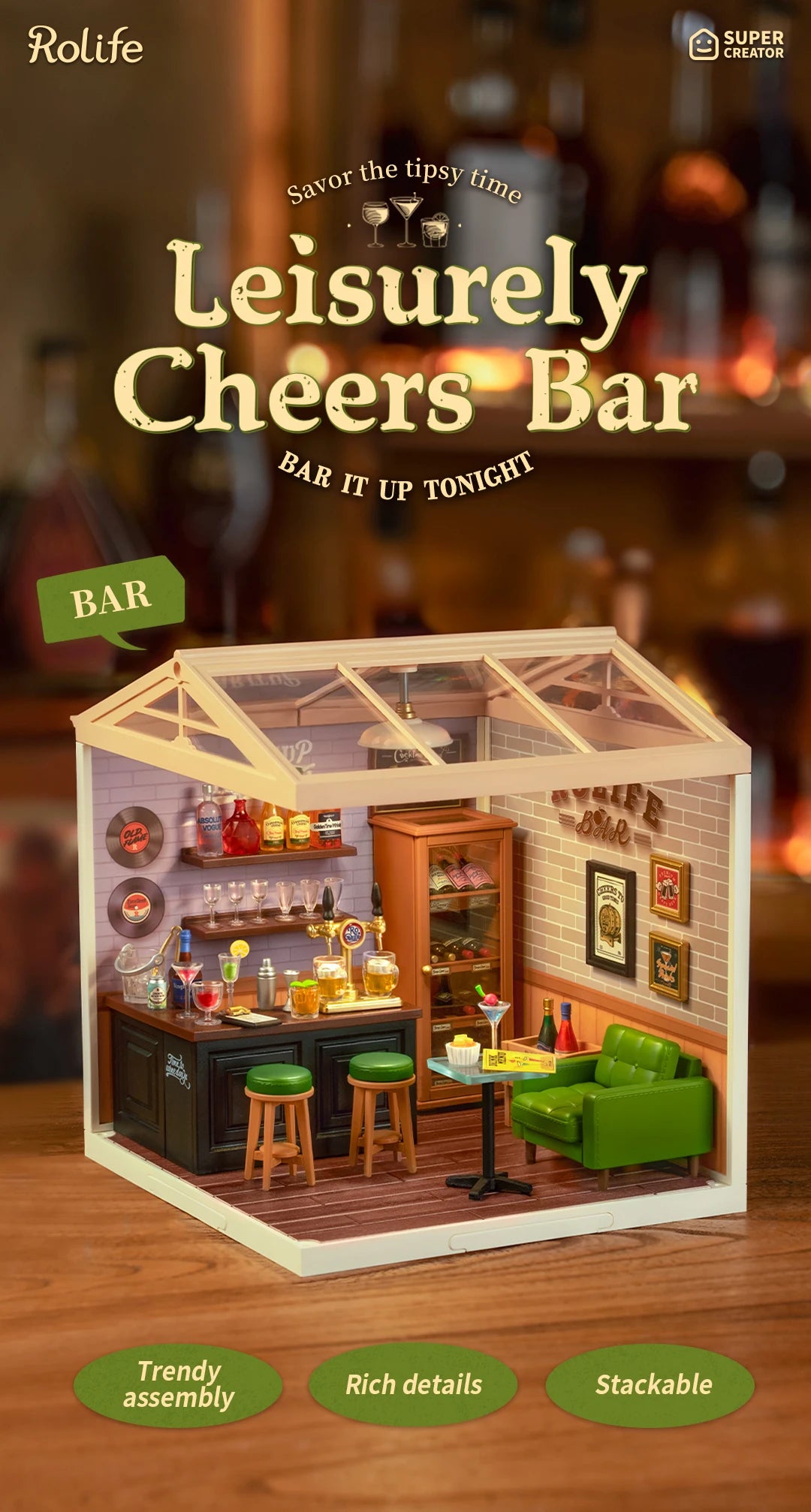 Miniatuur Poppenhuis Bouwset – Burgers Bar Thema – Creatieve DIY Bouwstenen voor Kinderen en Tieners