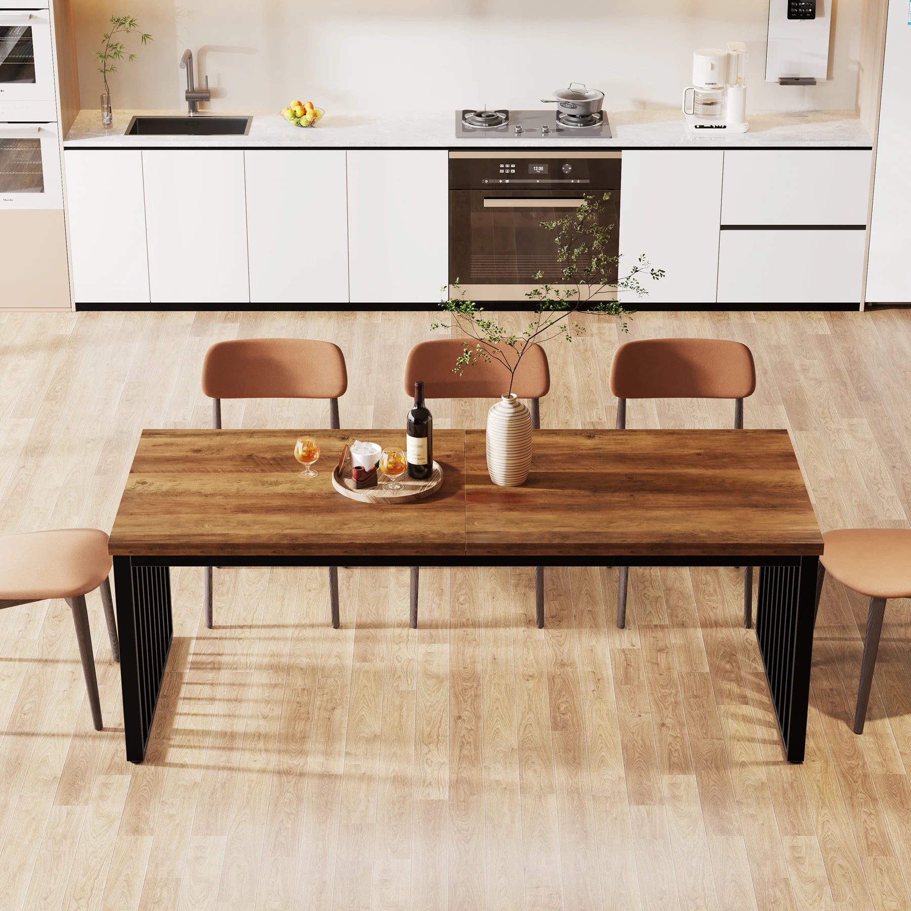 Industriële Eettafel 180 cm – Houten Tafel voor 4–6 Personen