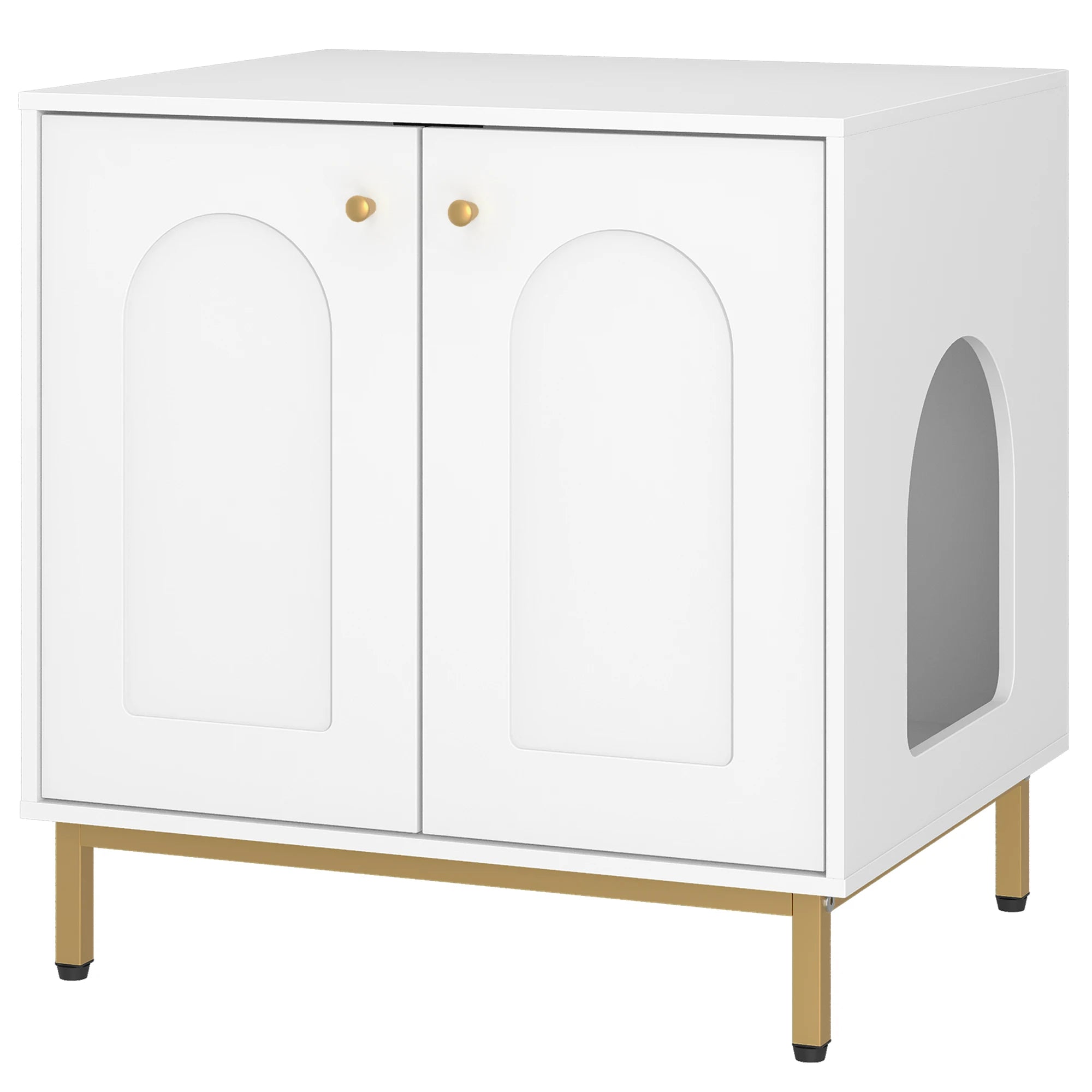 Kattenbak Kast – Stijlvolle Kattenbak Verbergmeubel met Zij-ingang en Zijtafel‑functie