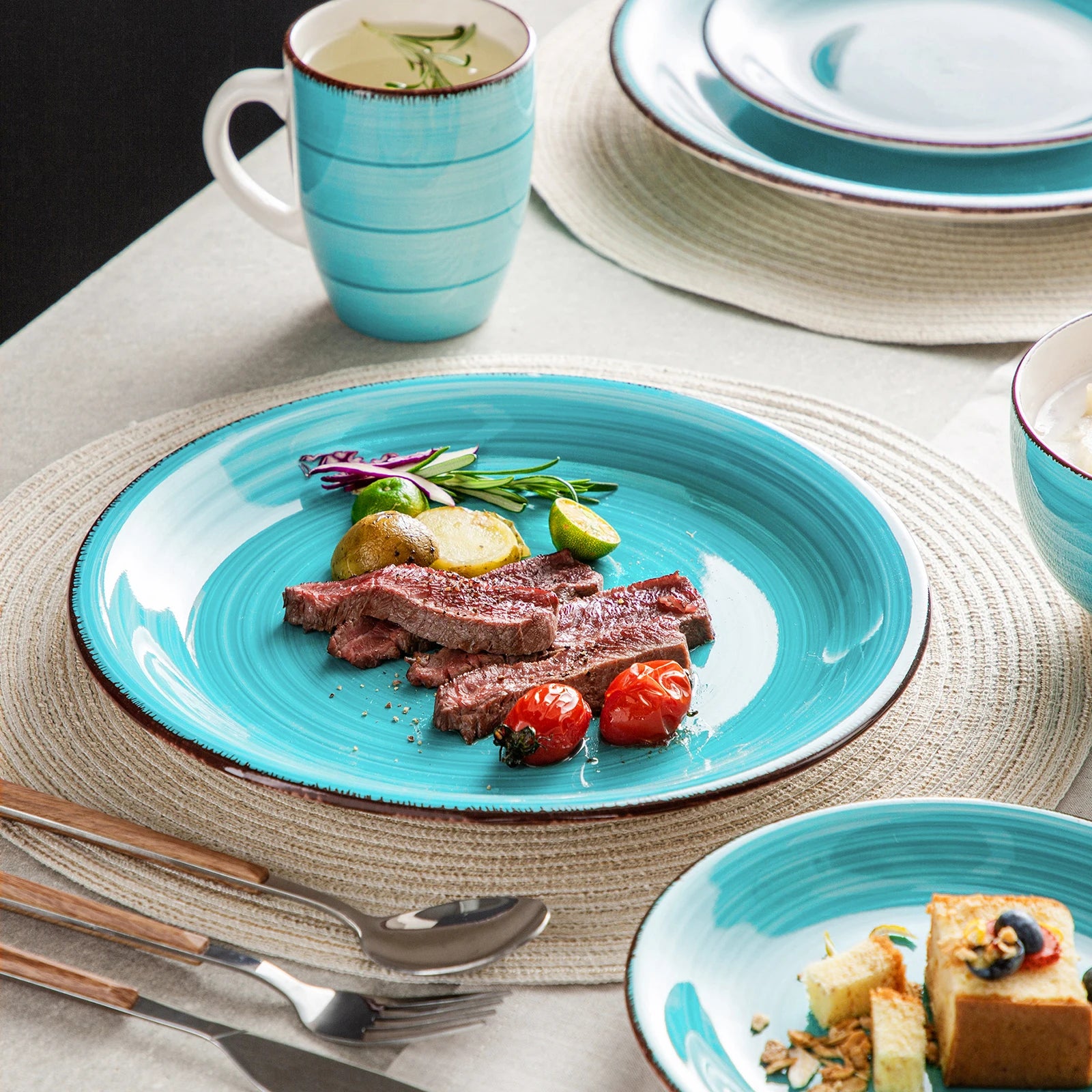 Servies Set 16-Delig – Porseleinen Borden, Kommen & Mokken – Modern en Duurzaam